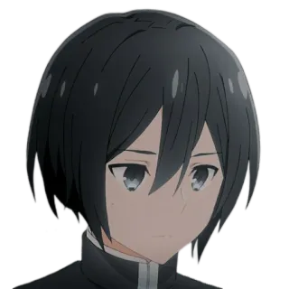 🙁 Anime, Charakter, Schwarze Haare, Männlich, Manga, Animiert telegram sticker