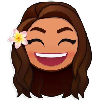😛 Emoji, Femme, Fleur, Sourire, Joyeux, Dessin animé, Avatar, Gai telegram sticker