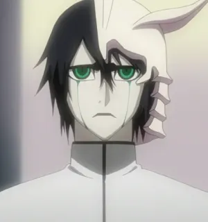 🙁 Ulquiorra Cifer Bleach anime, manga, hollow, arrancar, sad telegram sticker