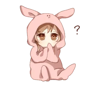 👩 Anime, Niedlich, Hase, Mädchen, Kawaii, Charakter, Chibi telegram sticker
