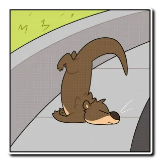 😣 otter, animal, cartoon telegram sticker