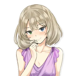 😏 Anime, Chica, Pegatina, Dibujo animado, Mujer telegram sticker