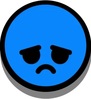 😔 triste, azul, emoji, expressão, chateado, deprimido whatsapp sticker