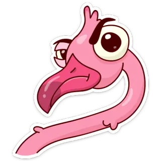 😠 flamingo, vogel, rosa, cartoon, sticker, tier telegram sticker