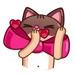 😘 chat, amour, coeurs, baiser, mignon, animal, autocollant whatsapp sticker