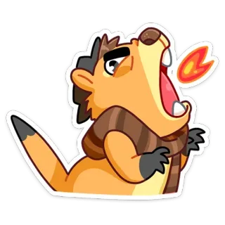 🥵 мультик, бобр, огонь, животное, шарф, млекопитающее telegram sticker