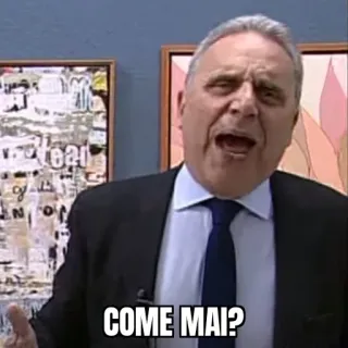 😲 COME MAI? мужчина, итальянский, выражение, вопрос, с чего вдруг telegram sticker