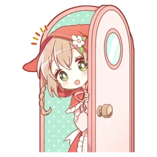 👀 Anime, Chibi, Kawaii, Fofo, Chapeuzinho Vermelho, Garota, Mangá telegram sticker