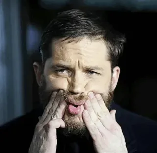 😱 Tom Hardy Schauspieler, Promi, lustiges Gesicht, Gesichtsausdruck, Porträt telegram sticker