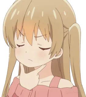 🤔 Anime, Dziewczyna, Myślenie, Uroczy, Kreskówka whatsapp sticker