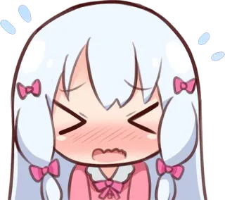 😣 Аниме, Манга, Мультфильм, Милый, Девушка, Эмоциональный telegram sticker