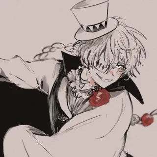 😁 anime, character, top hat, illustration, fantasy, art telegram sticker