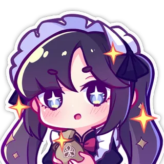 🤑 Аниме, Горничная, Чиби, Милый, Мультфильм telegram sticker