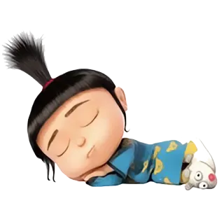 😴 Agnes Despicable Me cartoon, sleeping, child, anime, cute, lying down telegram sticker