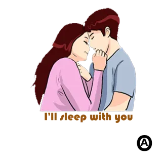 😴 I'll sleep with you pareja, romántico, amor, dormir, relación telegram sticker