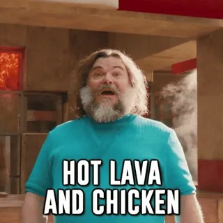 🔥 HOT LAVA AND CHICKEN hot lava, chicken, food, comedy telegram sticker