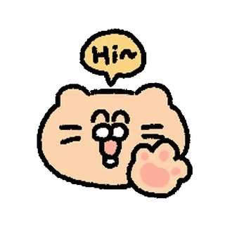 🥚 Hi~ gato, animal, saludo, lindo, amigable, dibujo animado telegram sticker