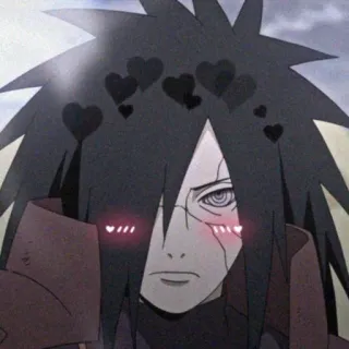 😉 Madara Uchiha Naruto anime, hearts, cute, madara, uchiha, naruto telegram sticker