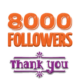 💋 8000 FOLLOWERS Thank you Seguidores, Logro, Celebración, Redes sociales whatsapp sticker