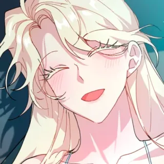 🪞 woman, blonde, anime, cartoon, girl, smiling, illustration telegram sticker