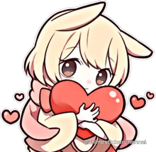 ❤️ @animestickerchannel Anime, Kawaii, Sticker, Liebe, Herz, Süß, Chibi telegram sticker
