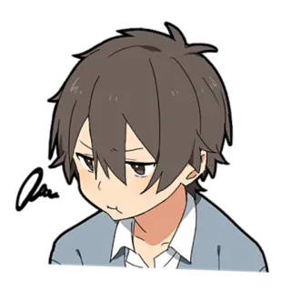 😐 Аниме, Мальчик, Мультфильм, Наклейка, Манга telegram sticker