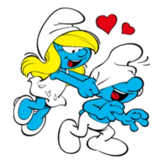 😍 Smurfette Smurfs, desenho animado, Smurfette, amor, corações telegram sticker
