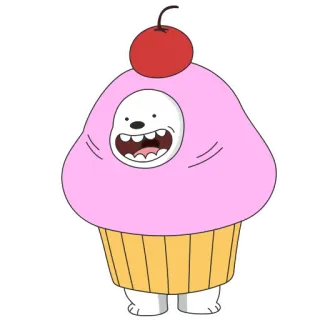 🧁 Ice Bear We Bare Bears Dibujos animados, Oso, Magdalena, Postre, Lindo telegram sticker