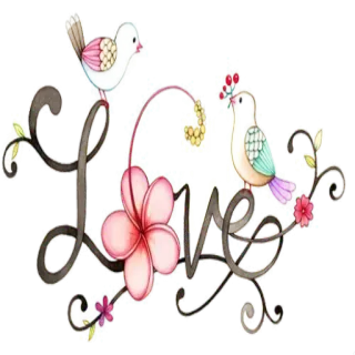 ❤️ Love 爱, 鸟, 花, 浪漫, 甜美, 可爱, 花卉 telegram sticker