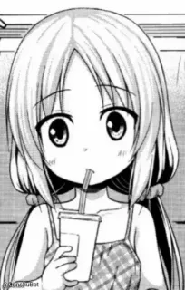 🥤 anime, girl, drink, cute, manga telegram sticker