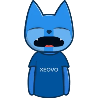 😭 XEOVO kartun, biru, karakter, ilustrasi, kucing telegram sticker