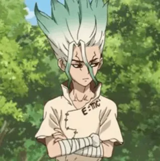 ⏱ Senku Ishigami Dr. Stone E=mc² anime, science, character, dr stone, senku, ishigami telegram sticker