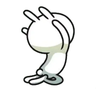 😩 pegatina, dibujo animado, conejo, blanco, animal telegram sticker