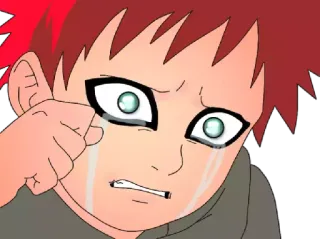 😥 Gaara Naruto anime, Gaara, menangis, sedih, Naruto, kartun whatsapp sticker