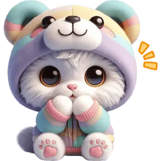 🫢 고양이, 카와이, 귀여운, 동물, 스티커, 만화, 애완동물 telegram sticker
