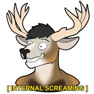 😰 [INTERNAL SCREAMING] Furry, Cervo, Urlo interiore, Meme, Cartone animato telegram sticker