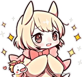 🤩 Anime, Niedlich, Kawaii, Cartoon, Glitzer, Chibi telegram sticker