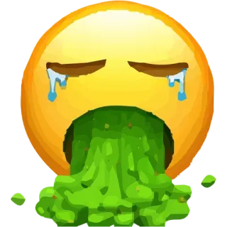 🤢 Emoji, Krank, Kotzen, Erbrechen, Traurig, Weinen whatsapp sticker