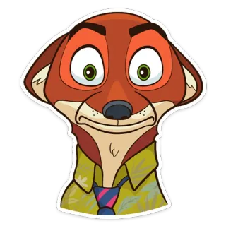 😐 Nick Wilde Zootopia ニック・ワイルド, ズートピア, キツネ, アニメ, ディズニー telegram sticker