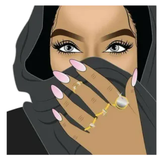👀 wanita, hijab, gadis, potret, perhiasan, mata, mode whatsapp sticker