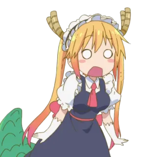 😯 Tohru Miss Kobayashi's Dragon Maid アニメ, ドラゴン, メイド, トール, びっくり, カートゥーン telegram sticker
