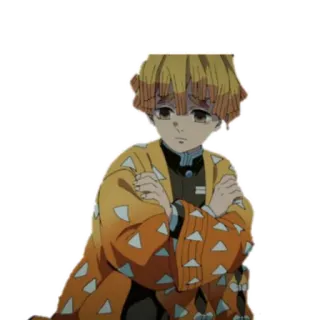 😔 Zenitsu Agatsuma Demon Slayer Anime, Demon Slayer, Zenitsu, Personaje, Sticker whatsapp sticker