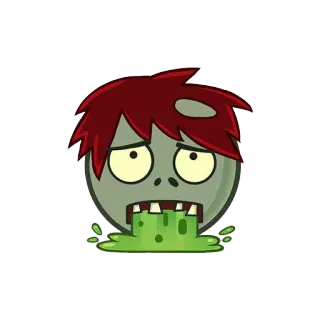 🤢 좀비, 구토, 아픈, 만화, 초록색, 언데드 telegram sticker