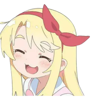 😃 Anime, Dibujos animados, Chica, Linda, Feliz, Alegre, Rubia telegram sticker