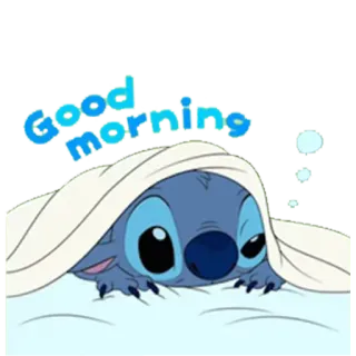 ✋ Stitch Good morning Cartoon, Niedlich, Morgen, Lilo & Stitch, Disney telegram sticker