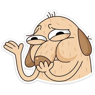 🤢 pies, kreskówka, wyraz, śmieszne, gest whatsapp sticker