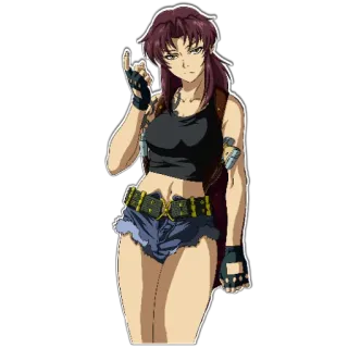 ✋ Revy Black Lagoon Anime, Arma, Donna, Personaggio, Revy, Black Lagoon telegram sticker