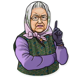☝ abuela, mujer, señalando, seria telegram sticker
