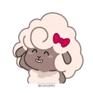 😅 sheep, animal, cartoon, sticker, cute, bow telegram sticker