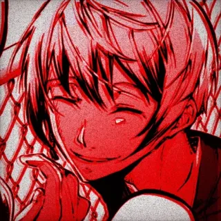 ☺️ Anime, Mangá, Vermelho, Menino, Arte, Ilustração telegram sticker